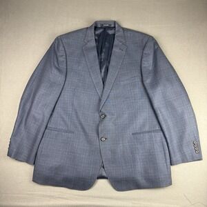 Lauren Ralph Lauren Silk Wool Blazer 54R Blue Plaid Sport Coat